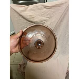 Pyrex Vision V-33-C Cranberry Replacement Lid Ribbed 9.25 Inch